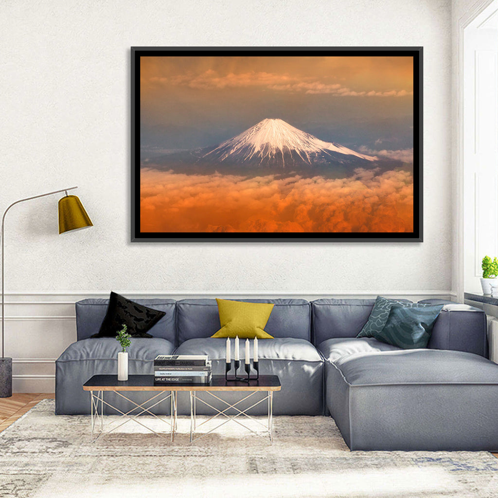 Snow-capped Mount Fuji at Sunset Wall Art
