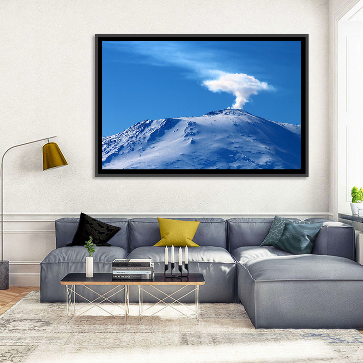 Mount Erebus Summit Wall Art in a room, landscape