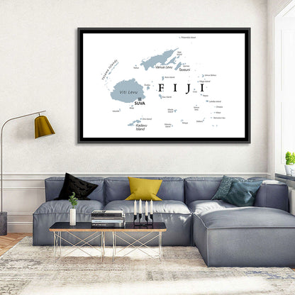 Fiji Islands Political Map Wall Art