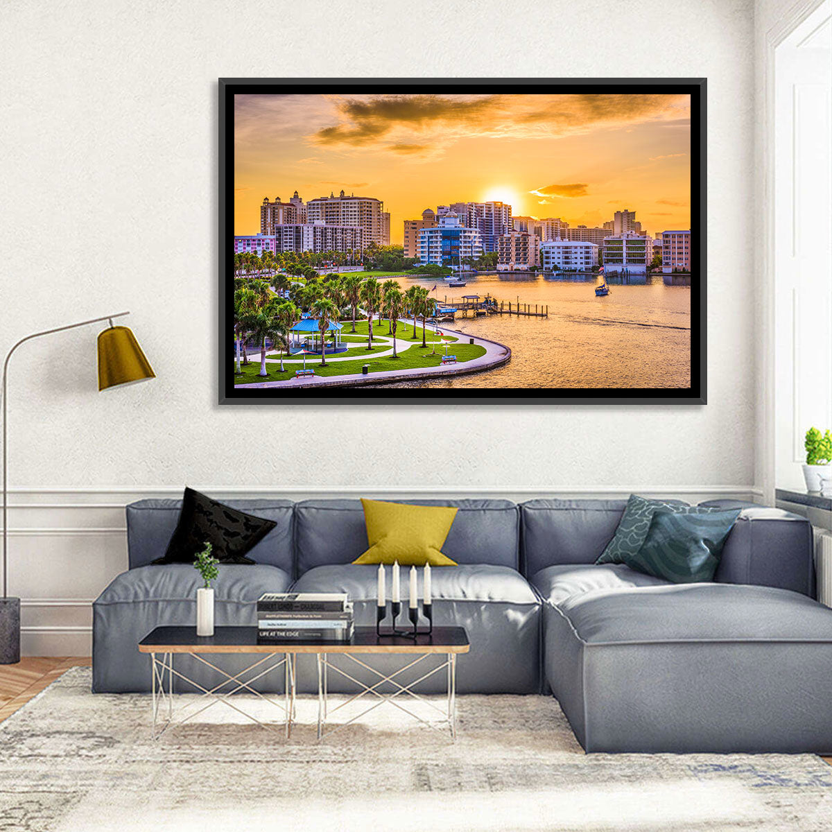 Sarasota Bayfront Sunset Skyline Wall Art