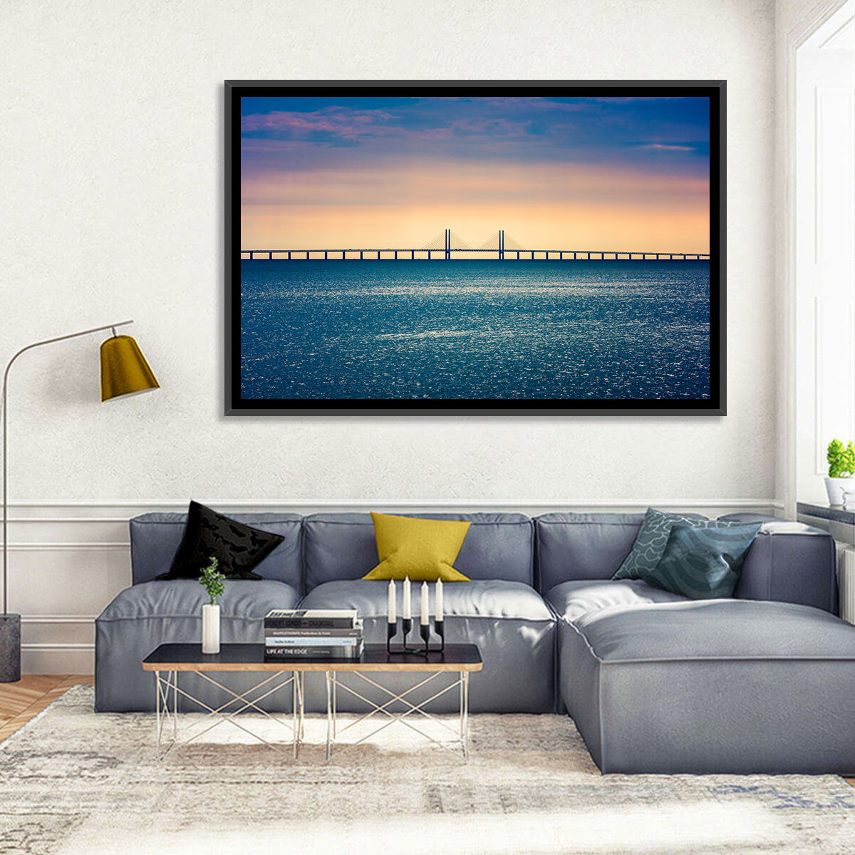 Øresund Bridge at Sunset Wall Art