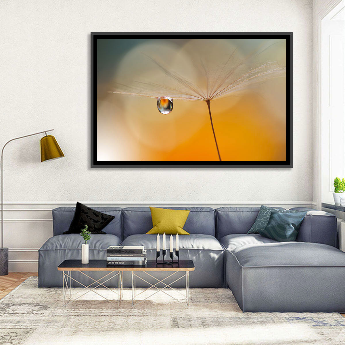 Dandelion Seed with Droplet Wall Art