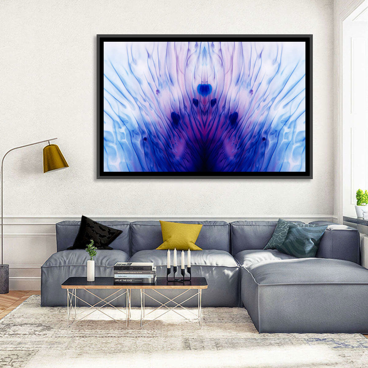 Mirrored Ink Splotch Abstract Wall Art