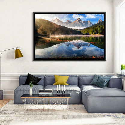 Morning Mist Mountain Lake Wall Art