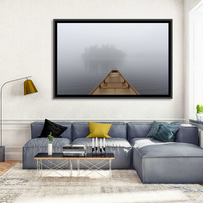 Canoe on Misty Ontario Lake Wall Art