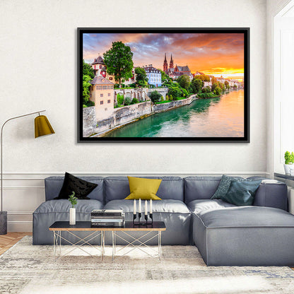 Basel Old Town at Sunset Wall Art