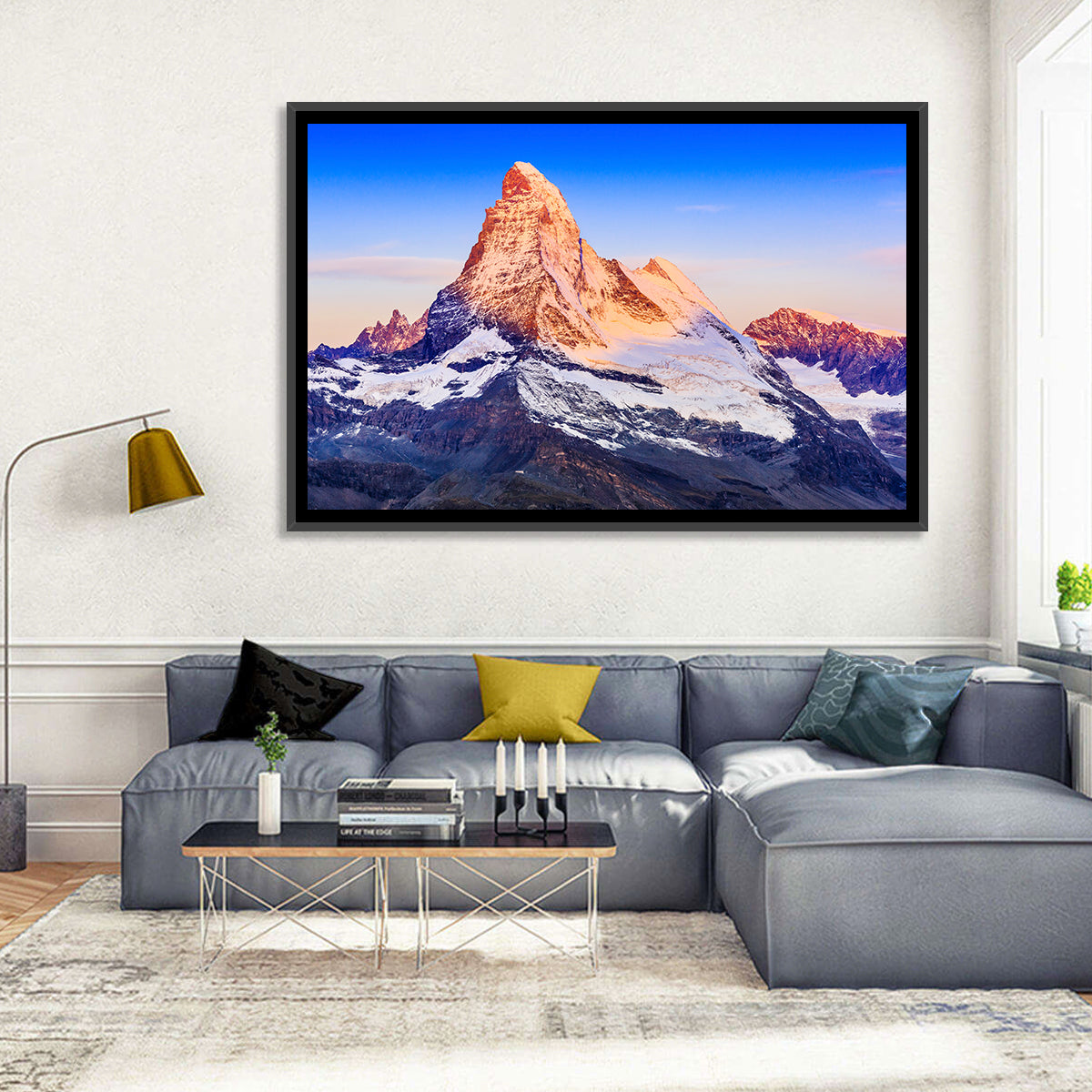 Matterhorn Sunrise Wall Art in a room, landscape