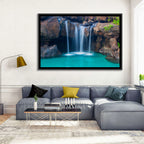 Waterfall Into Turquoise Pool Wall Art