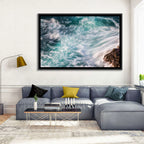 Silky Teal Ocean Waves Wall Art