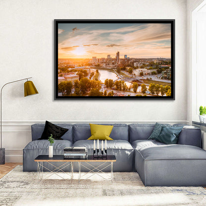 Vilnius Skyline at Golden Hour Wall Art