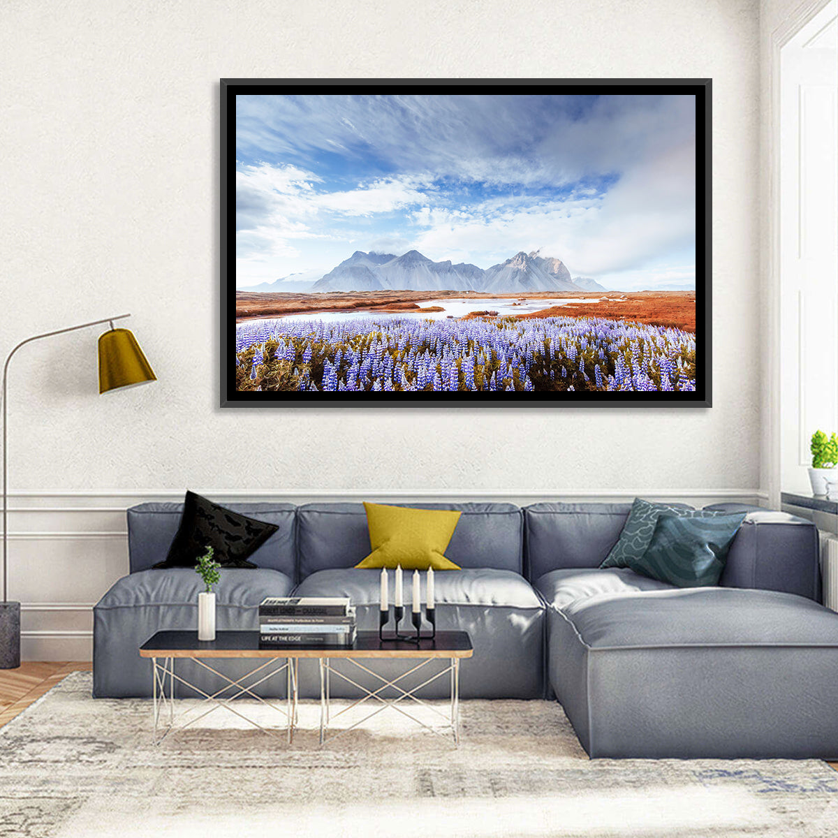 Lupine Fields at Vestrahorn Wall Art