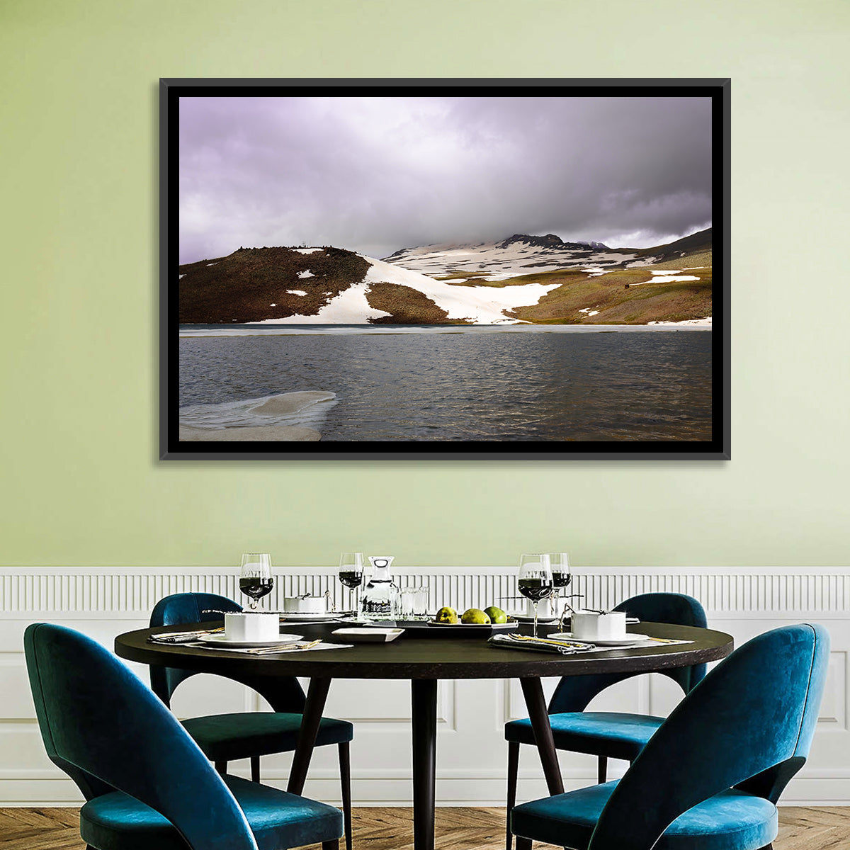 Lake Kari, Armenia Wall Art in a room, landscape