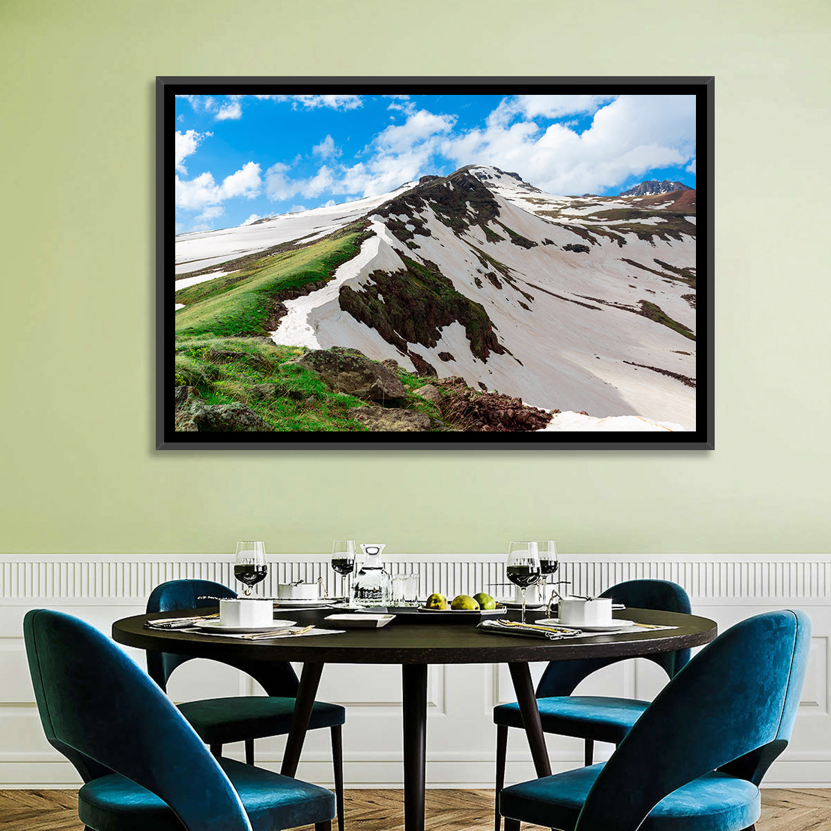 Mount Aragats Ridge Wall Art in a room, landscape