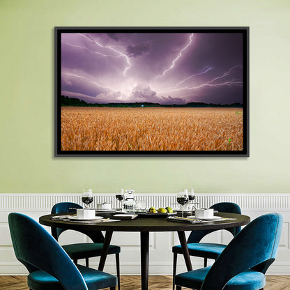 Lightning Over Wheat Field Wall Art