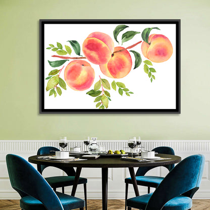 Watercolor Peach Branch Wall Art