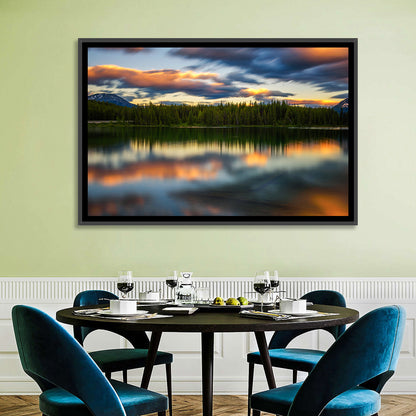 Herbert Lake Sunset Reflection Wall Art