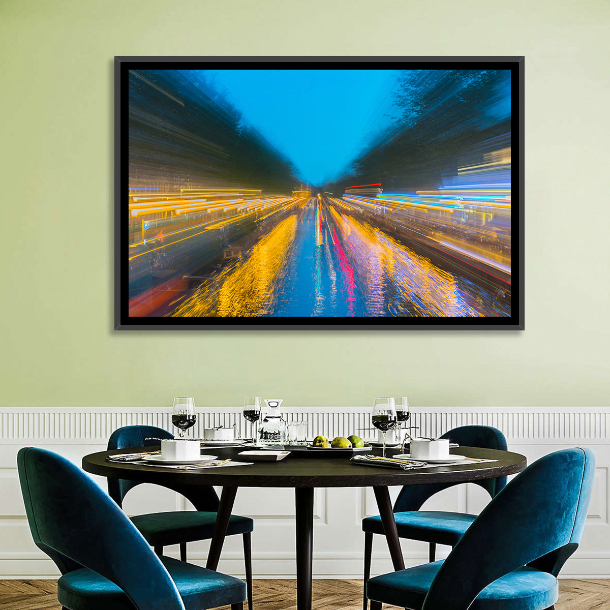 Canal Reflections at Night Wall Art