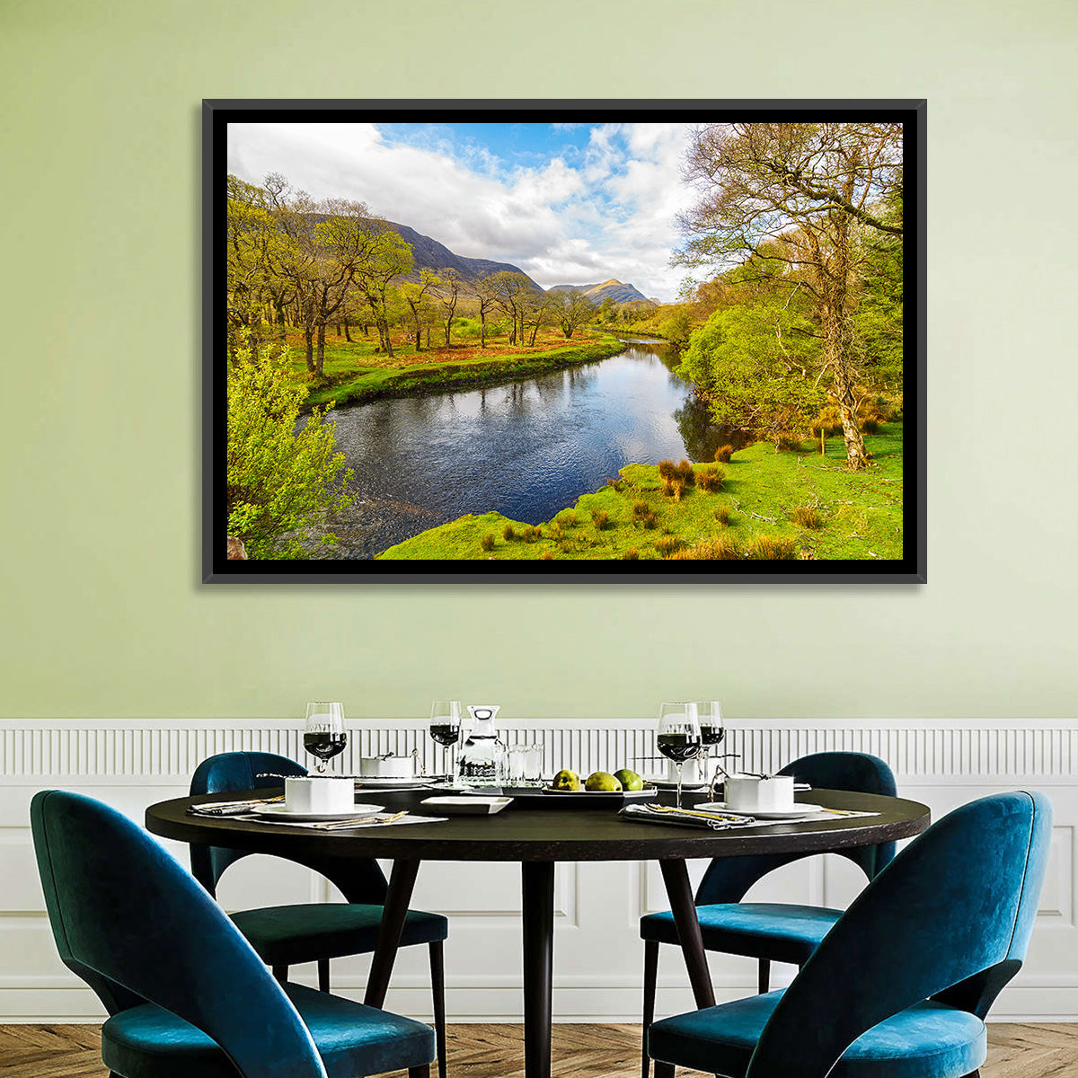 Connemara Countryside Wall Art in a room, landscape