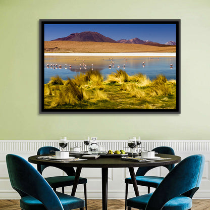 Flamingos on Salt Lake Wall Art