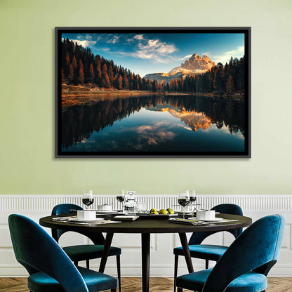 Lago Antorno Golden Hour Reflection Wall Art