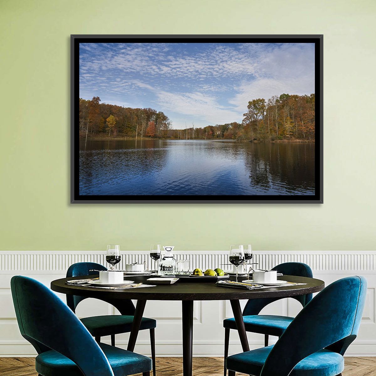 Seneca Lake Autumn Reflection Wall Art