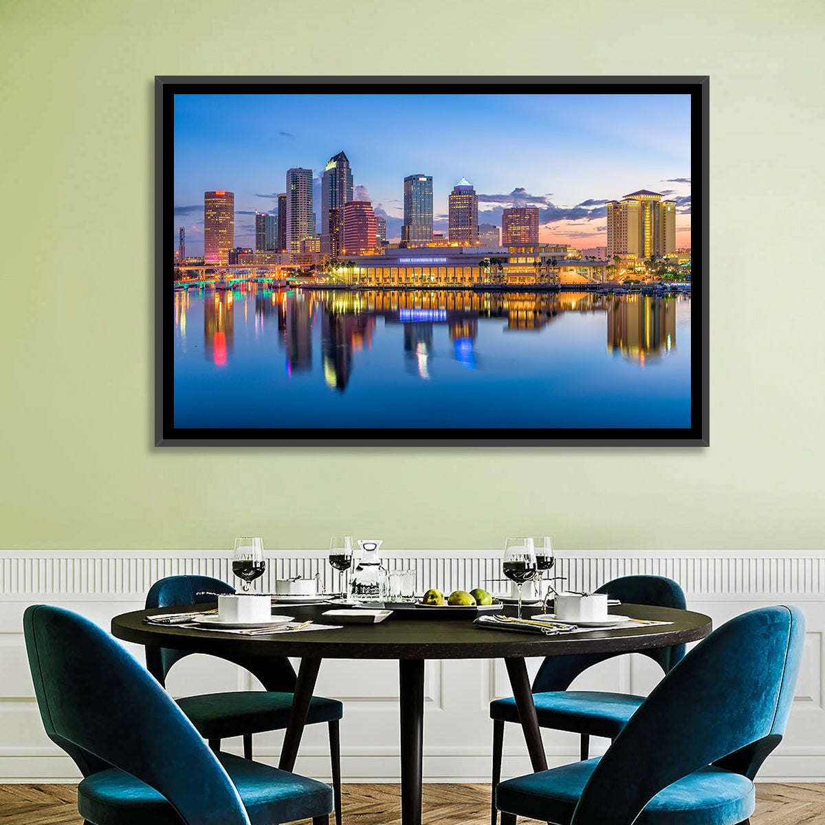 Tampa Twilight Skyline Wall Art