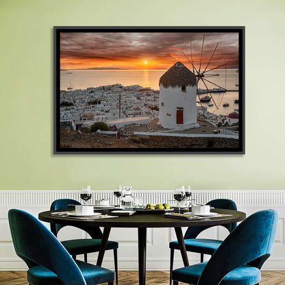 Kato Mili Sunset, Mykonos Wall Art