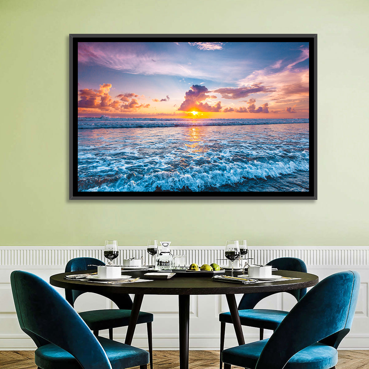 Sunburst Ocean Wave Wall Art