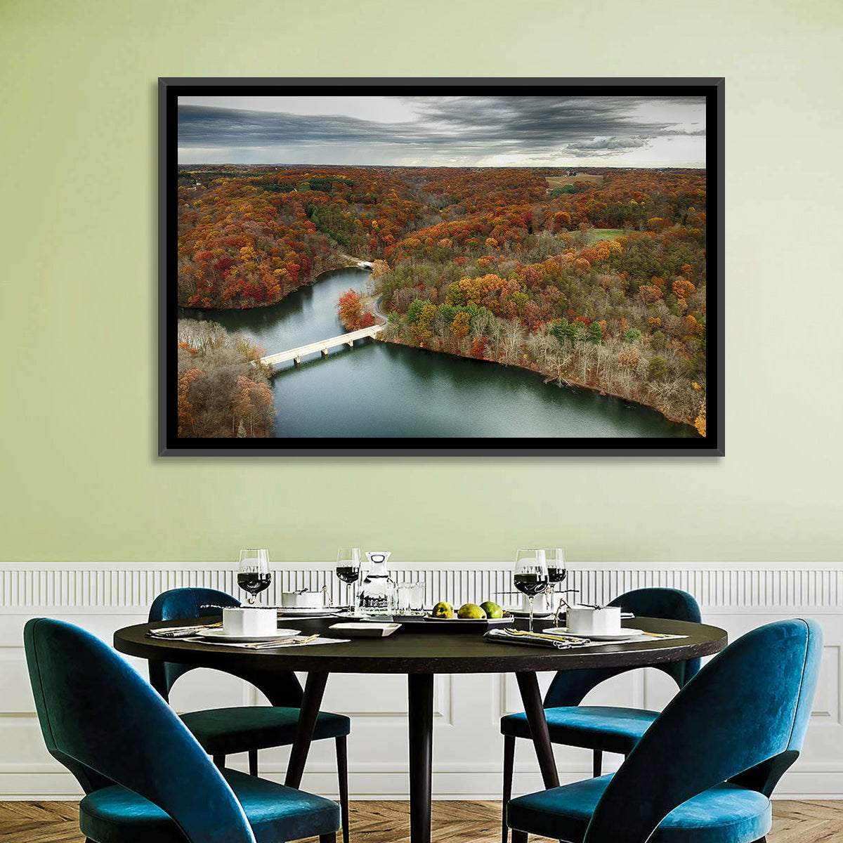 Seneca Lake Aerial View Wall Art