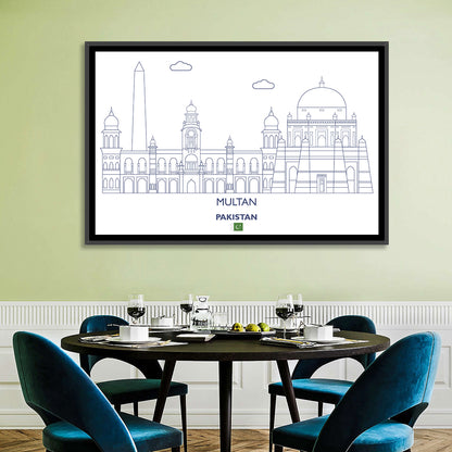 Multan Skyline with Shah Rukn-e-alam Wall Art