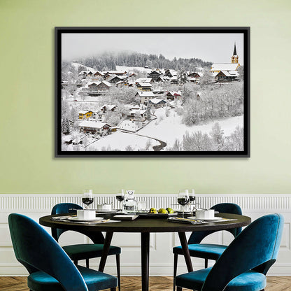 Oberstaufen Winter Village Wall Art