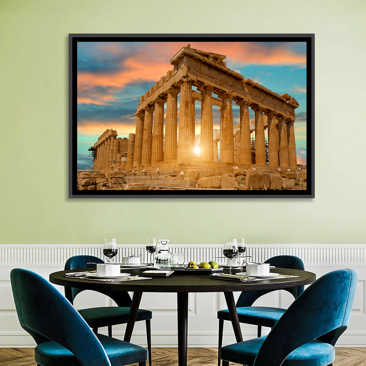 Parthenon at Sunset Wall Art in a room, landscape