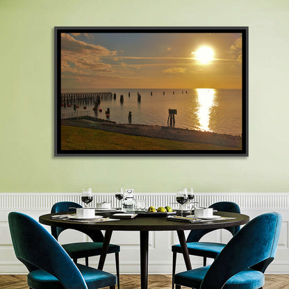 Lake Okeechobee Sunset Pier Wall Art