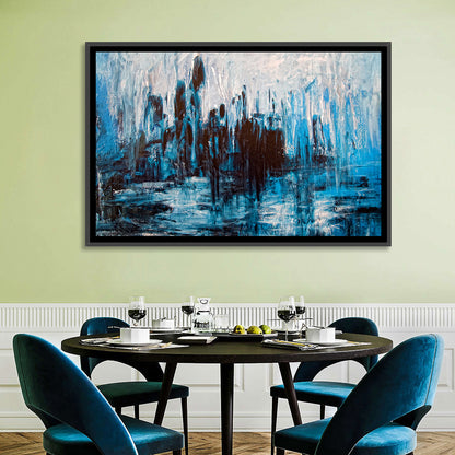 Rainy Abstract Skyline Reflection Wall Art