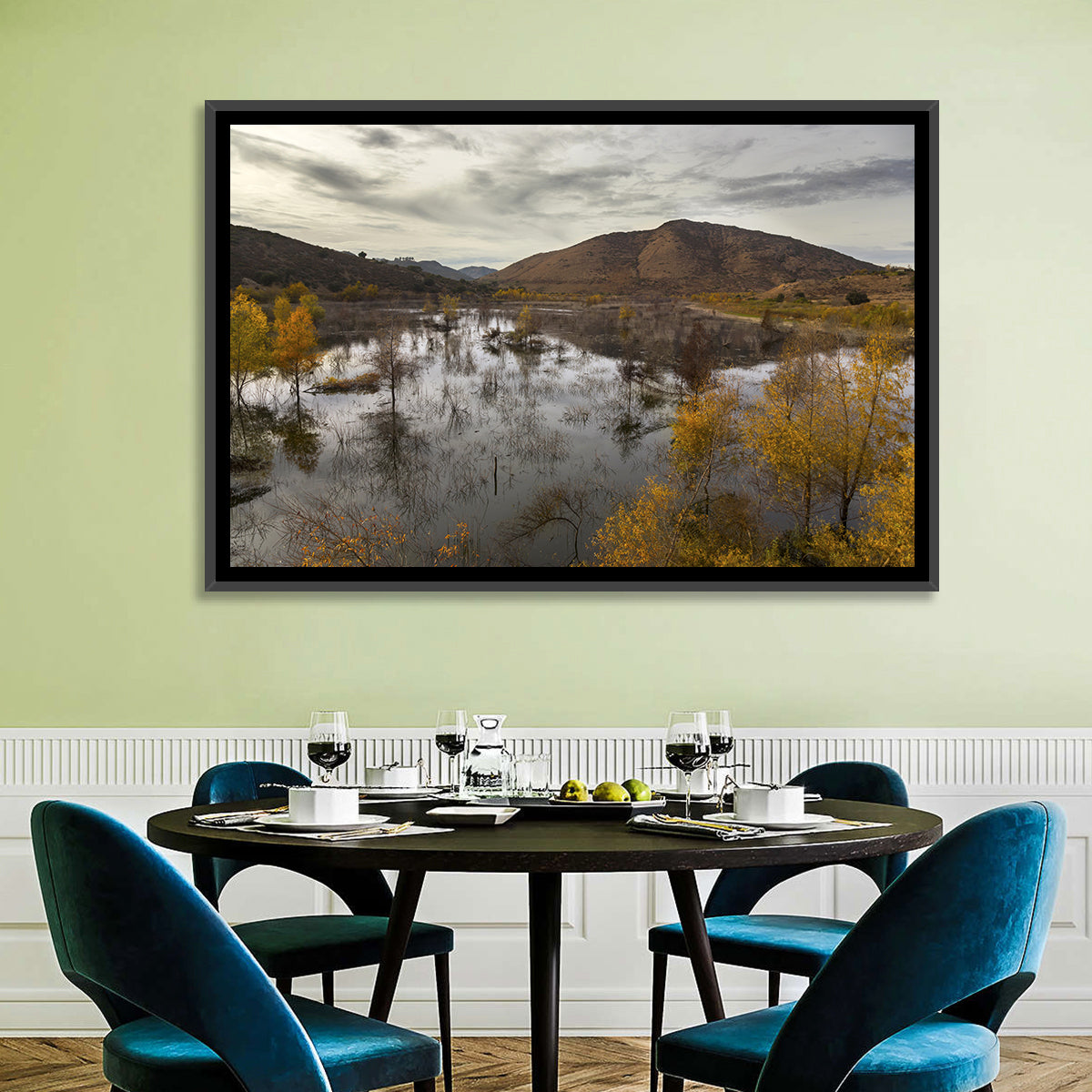 Lake Hodges Autumn Reflection Wall Art