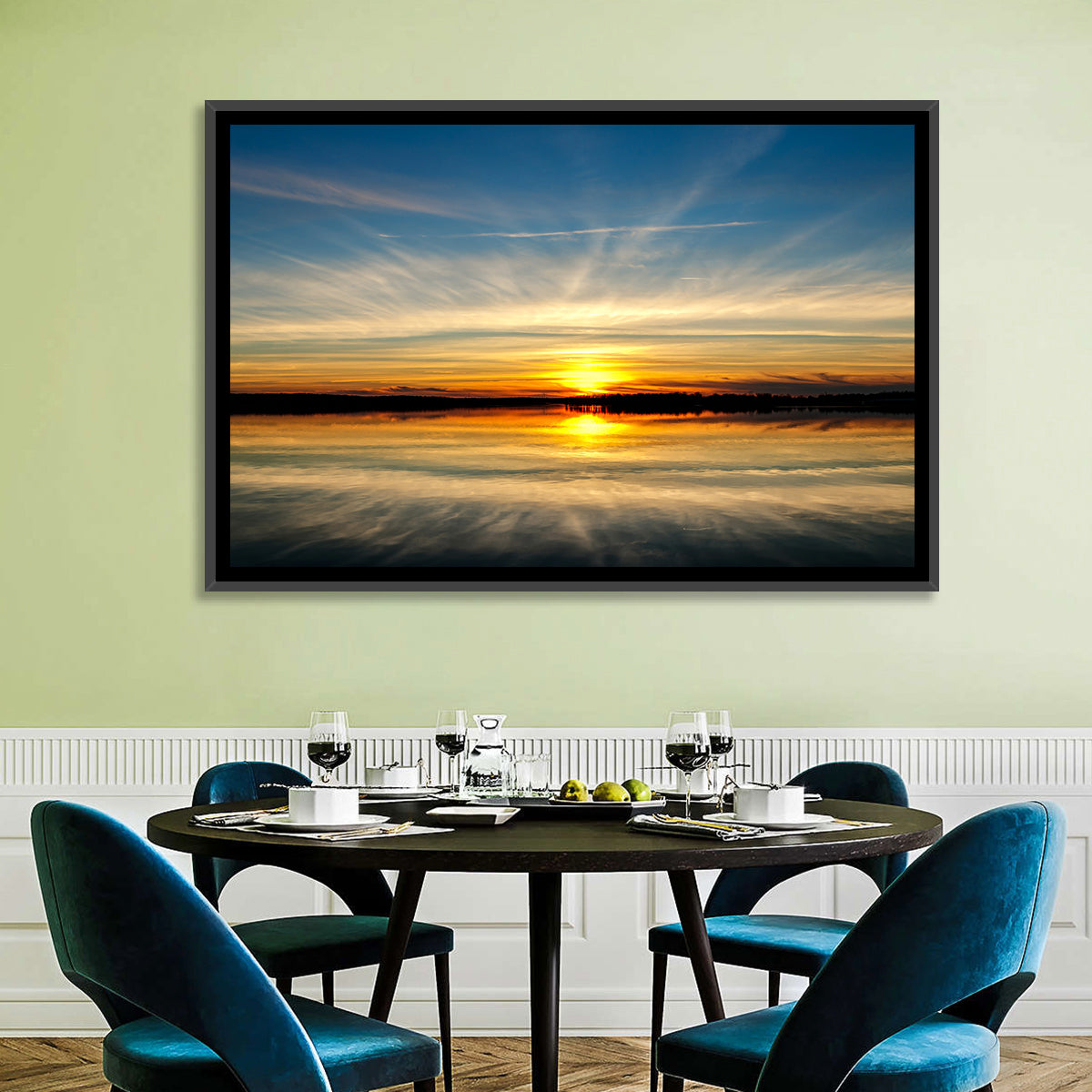 Oklahoma Lake Sunset Reflection Wall Art