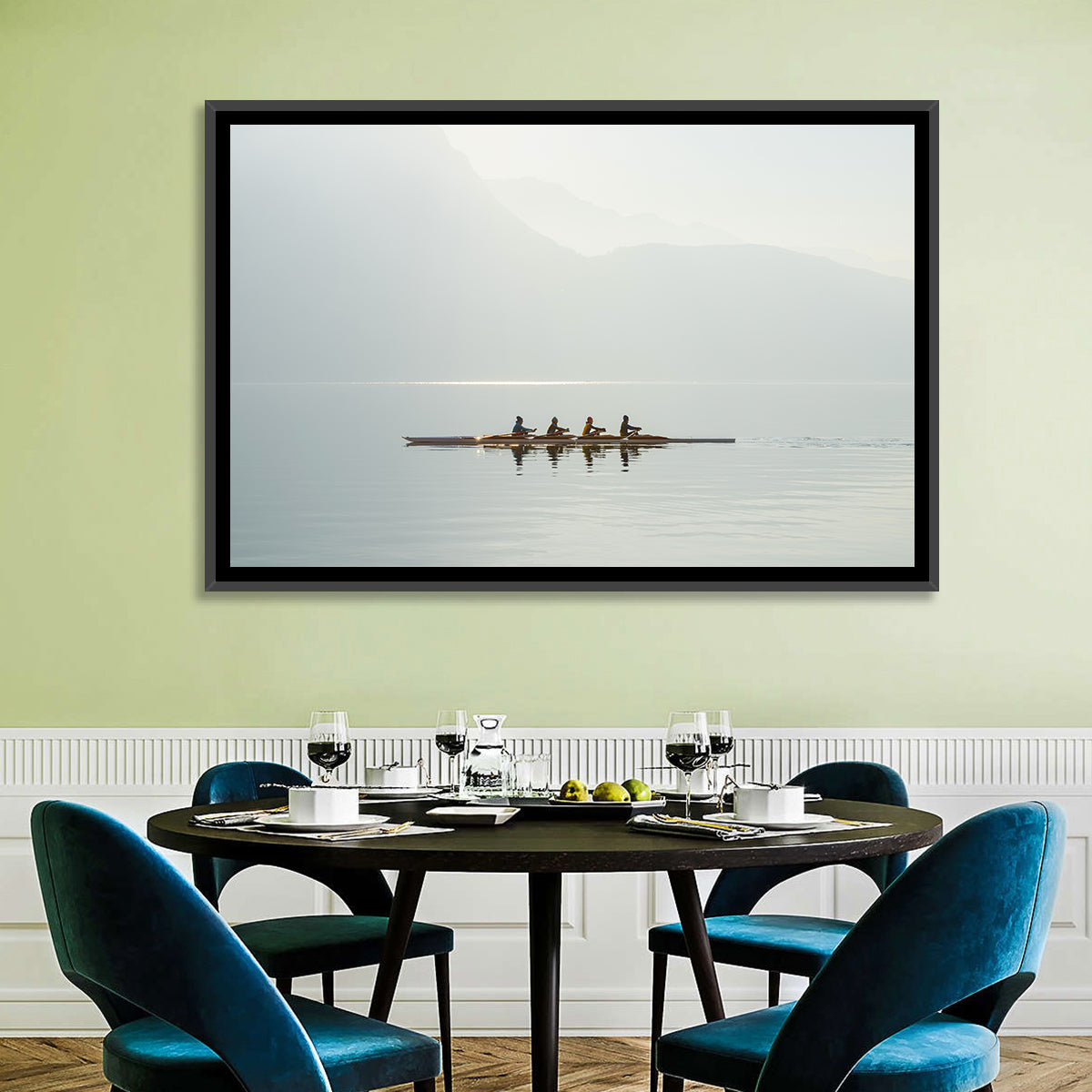 Rowing In Lake Lugano Wall Art