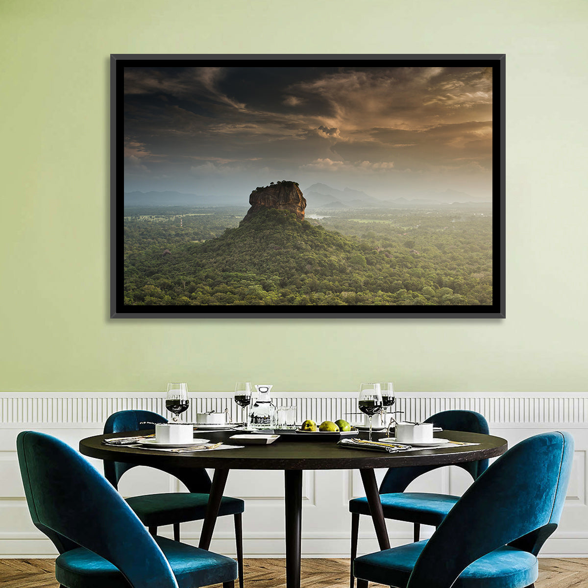 Sigiriya Lion Rock Wall Art in a room, landscape