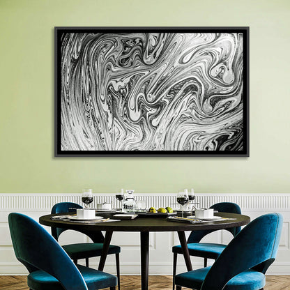 Ink Swirl Monochrome Abstract Wall Art