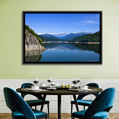 Cliffside Mountain Lake Reflection Wall Art