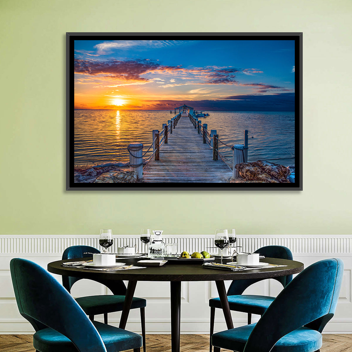 Islamorada Pier at Golden Hour Wall Art