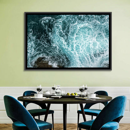 Aerial Ocean Waves with Sea Foam Wall Art