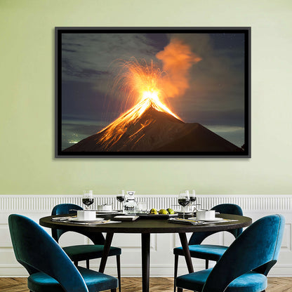 Starry Night Volcano Eruption Wall Art