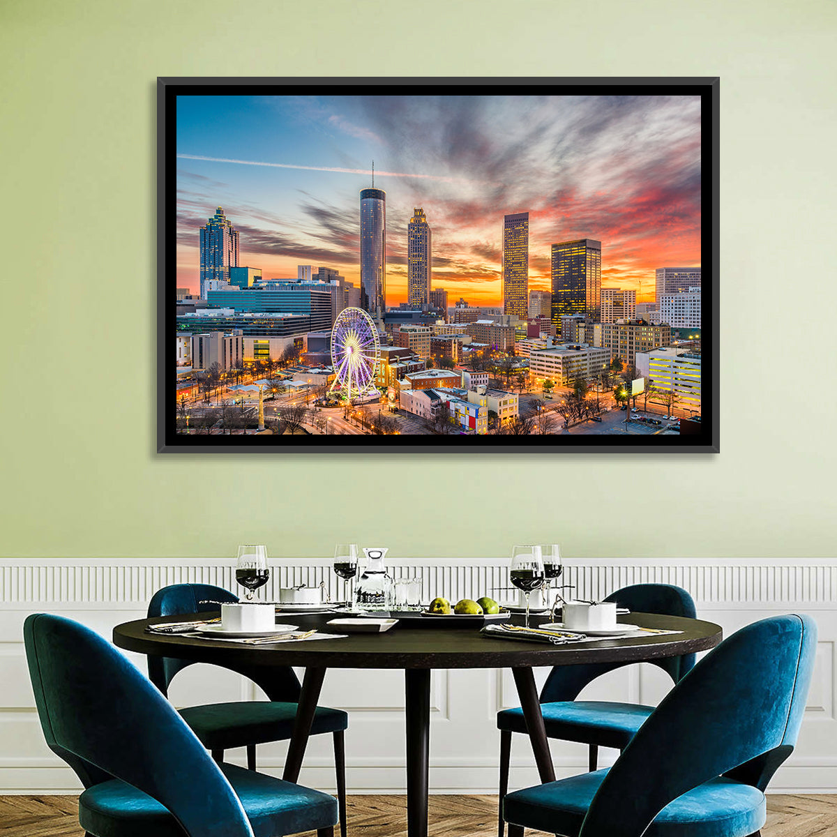 Atlanta Skyline with Skyview Wheel Wall Art
