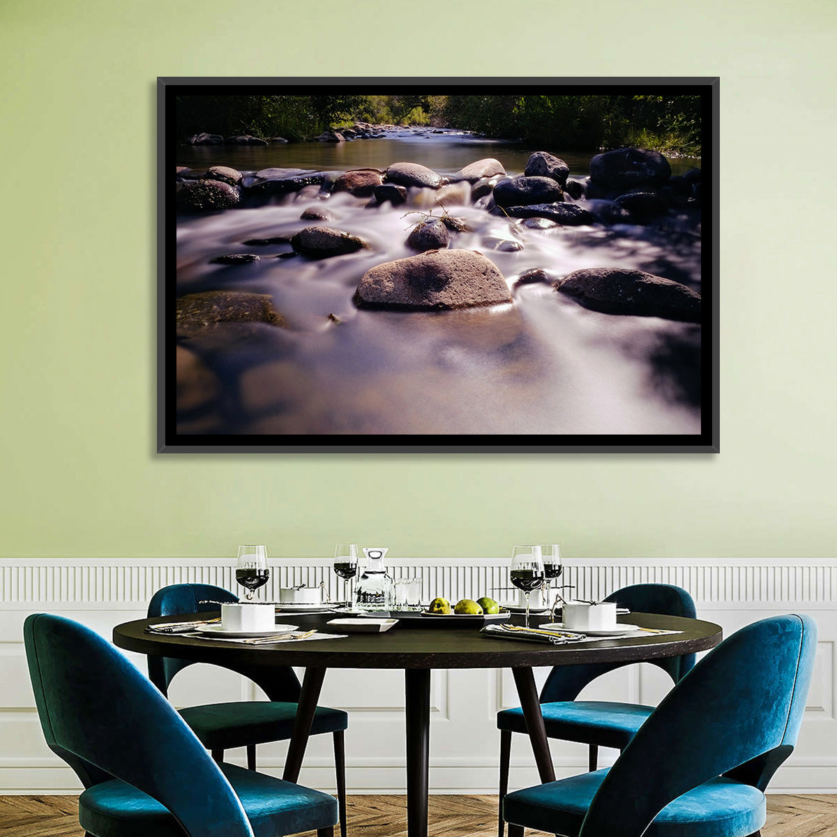 Truckee River Sunlit Rocks Wall Art