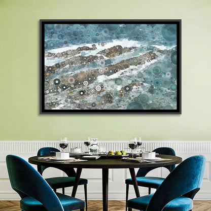 Teal Mosaic Ocean Wave Wall Art