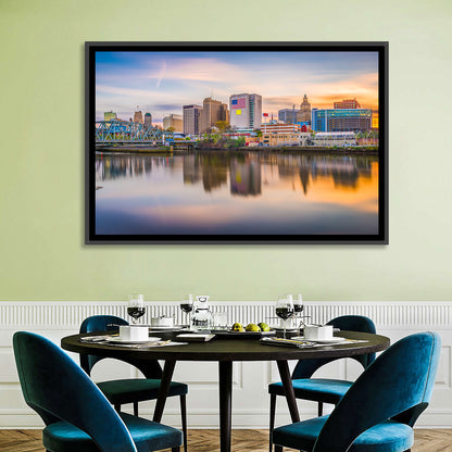 Providence Skyline at Golden Hour Wall Art