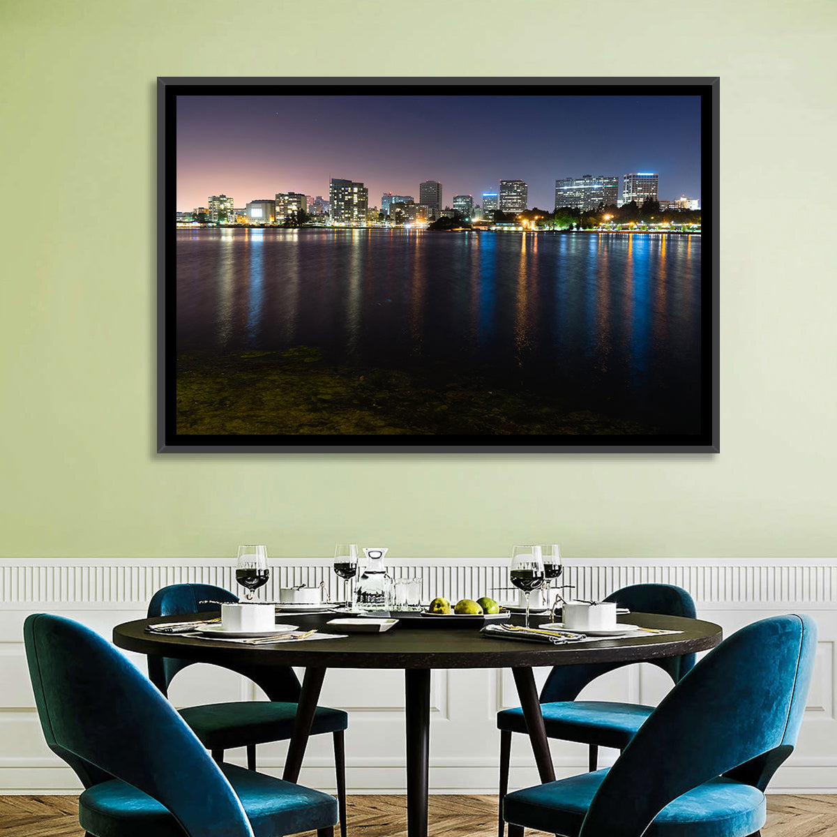 Oakland Skyline Over Lake Merritt Wall Art