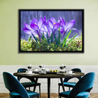 Rainy Purple Crocuses Wall Art