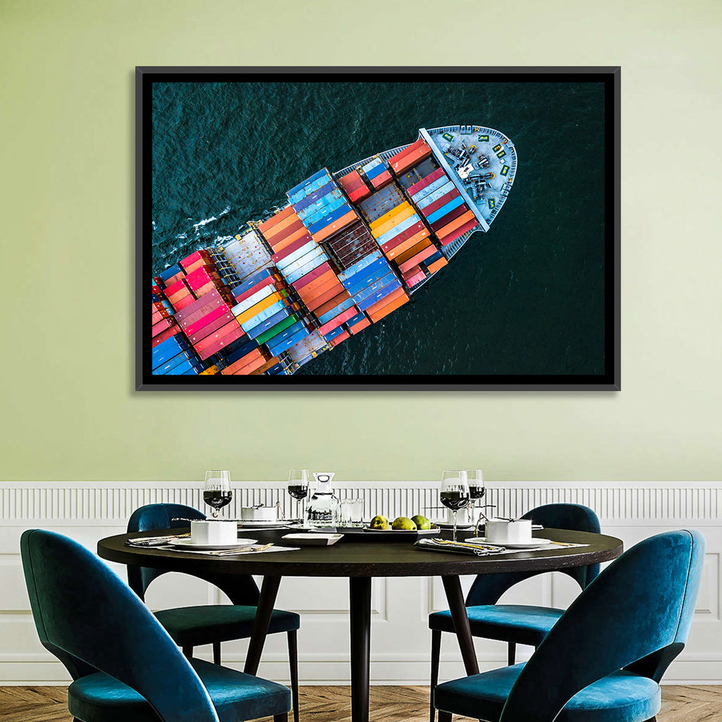 Container Ship Aerial View Wall Art